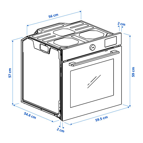 MÅGEBO forced air oven with combined steam