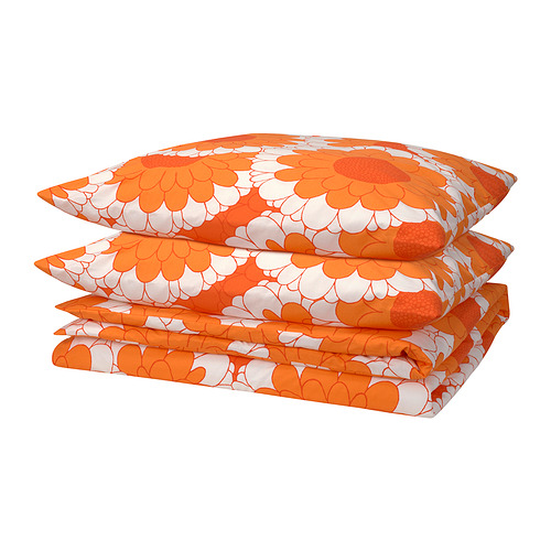 KRANSMALVA, duvet cover and 2 pillowcases