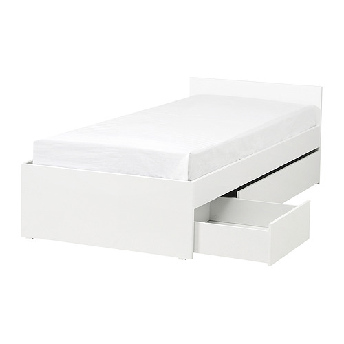 VIHALS, bed frame with 2 storage boxes