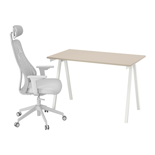 TROTTEN/MATCHSPEL, desk and chair