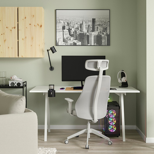 TROTTEN/MATCHSPEL, desk and chair