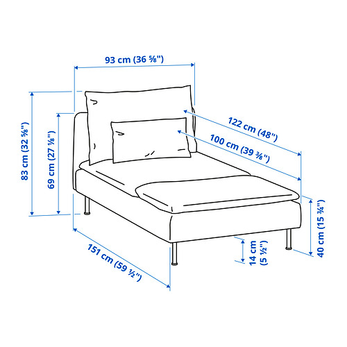 SÖDERHAMN chaise longue