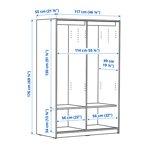 KLEPPSTAD wardrobe with sliding doors