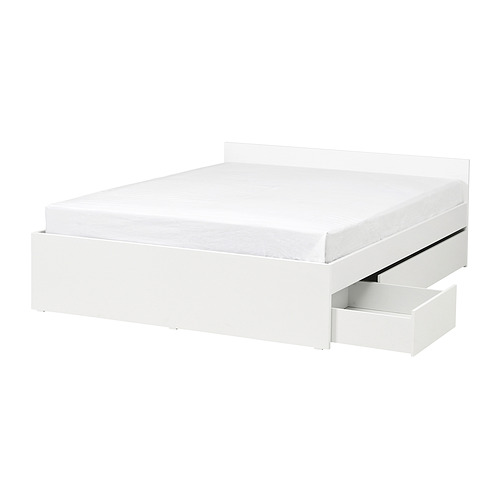 VIHALS, bed frame with 2 storage boxes