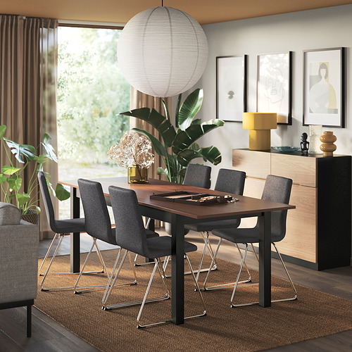 ÅLHULT/LILLÅNÄS, borð og sex stólar