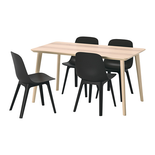 LISABO/ODGER, borð og fjórir stólar