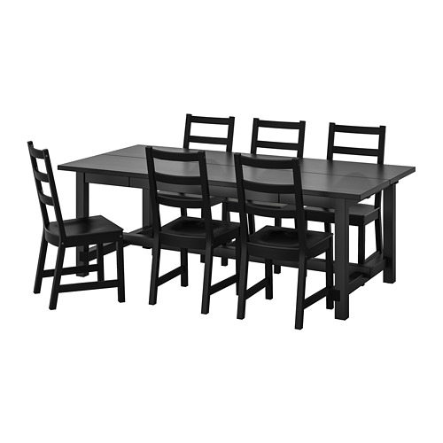 NORDVIKEN/NORDVIKEN, table and 6 chairs