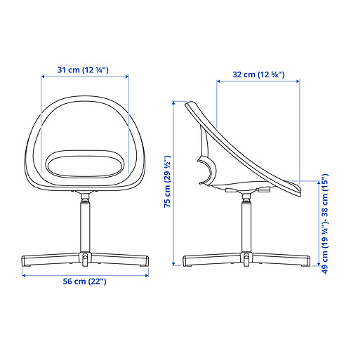 LOBERGET/SIBBEN children’s desk chair with pad