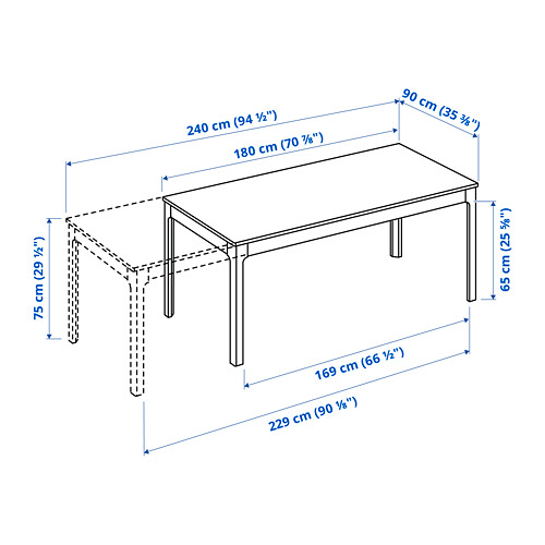 EKEDALEN/EKEDALEN table and 6 chairs