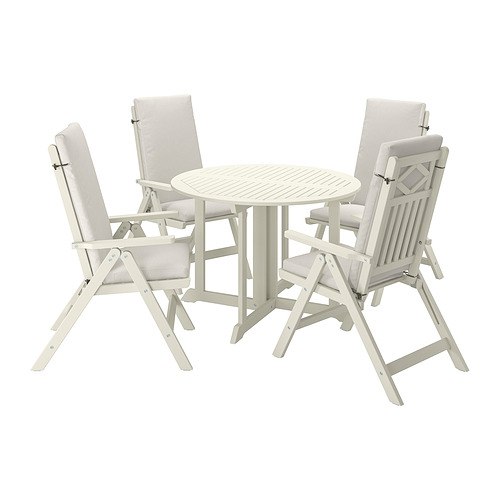 BONDHOLMEN, table+4 reclining chairs, outdoor