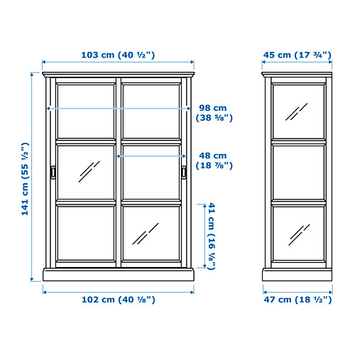 MALSJÖ glass-door cabinet