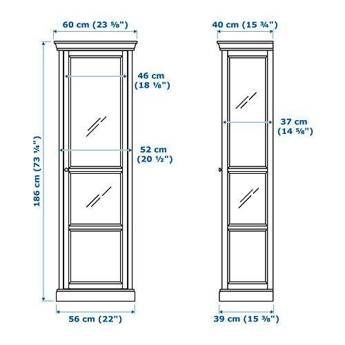 MALSJÖ glass-door cabinet