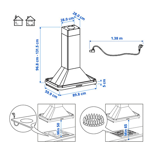 OMNEJD ceiling-mounted extractor hood