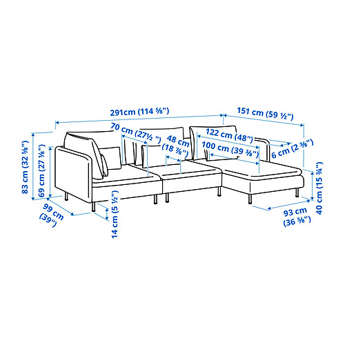 SÖDERHAMN 4-seat sofa