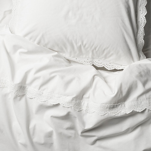 BIRGITTARÖNN, duvet cover and 2 pillowcases