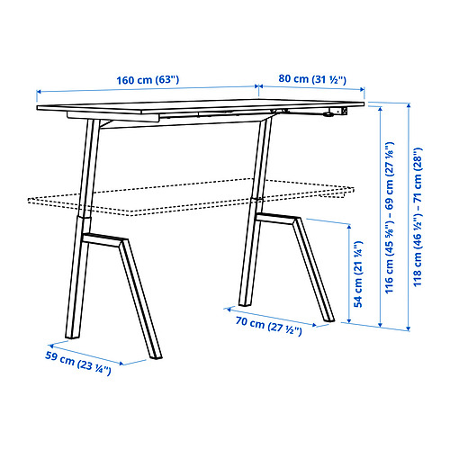 TROTTEN desk sit/stand