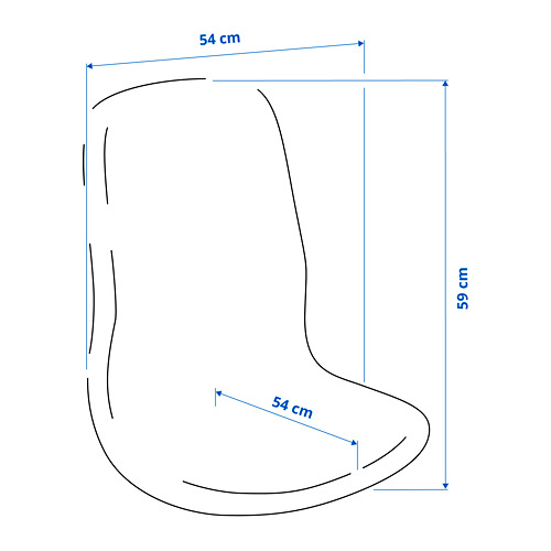 LÅNGFJÄLL, seat shell with high back