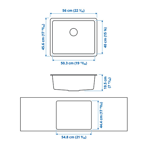 KILSVIKEN inset sink, 1 bowl