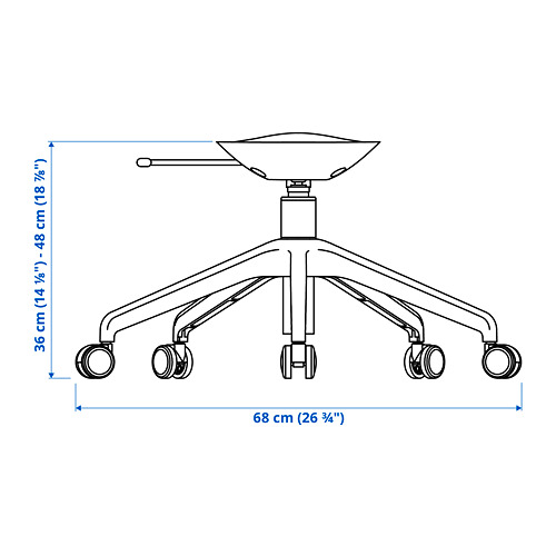 LÅNGFJÄLL star base with 5 legs and castors
