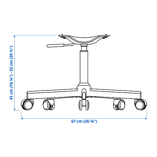 MALSKÄR, chair frame, swivel