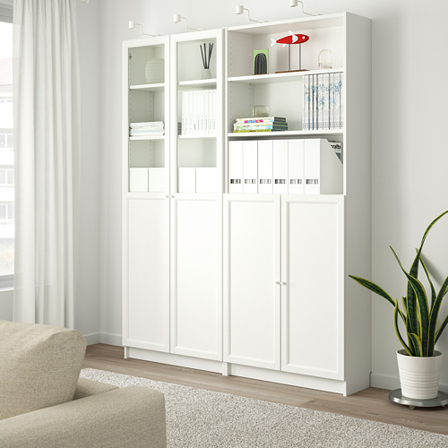 BILLY/OXBERG, bookcase with panel/glass doors