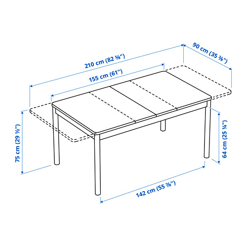 RÖNNINGE extendable table