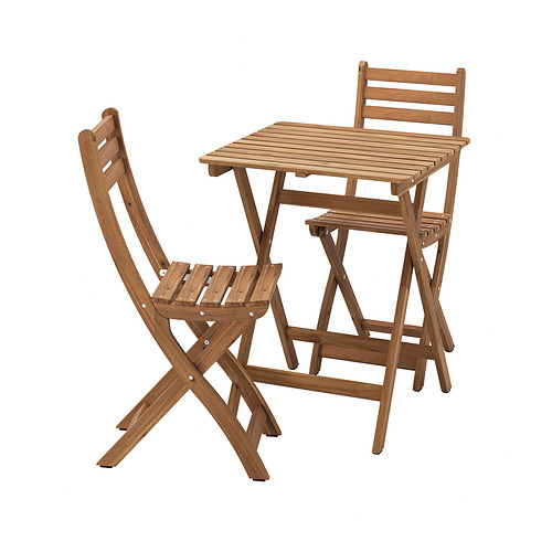 ASKHOLMEN, table and 2 folding chairs, outdoor