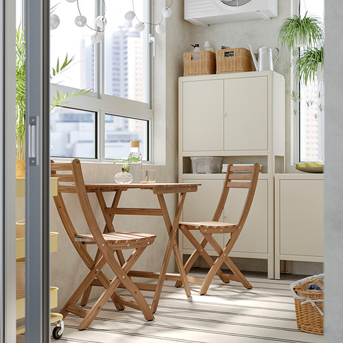 ASKHOLMEN, borð og tveir fellistólar, úti