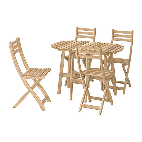 ASKHOLMEN gateleg table+4 chairs, outdoor