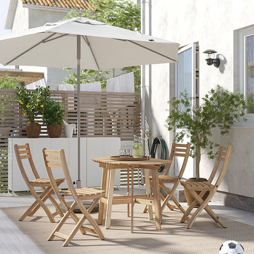 ASKHOLMEN, gateleg table+4 chairs, outdoor