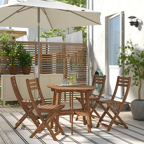 ASKHOLMEN, gateleg table+4 chairs, outdoor