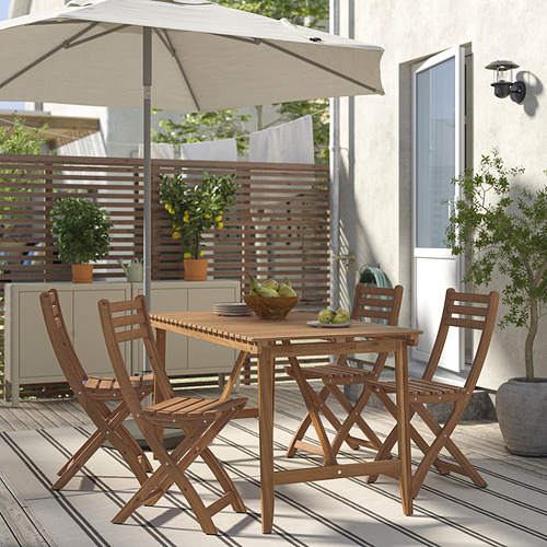 ASKHOLMEN, table+4 folding chairs, outdoor