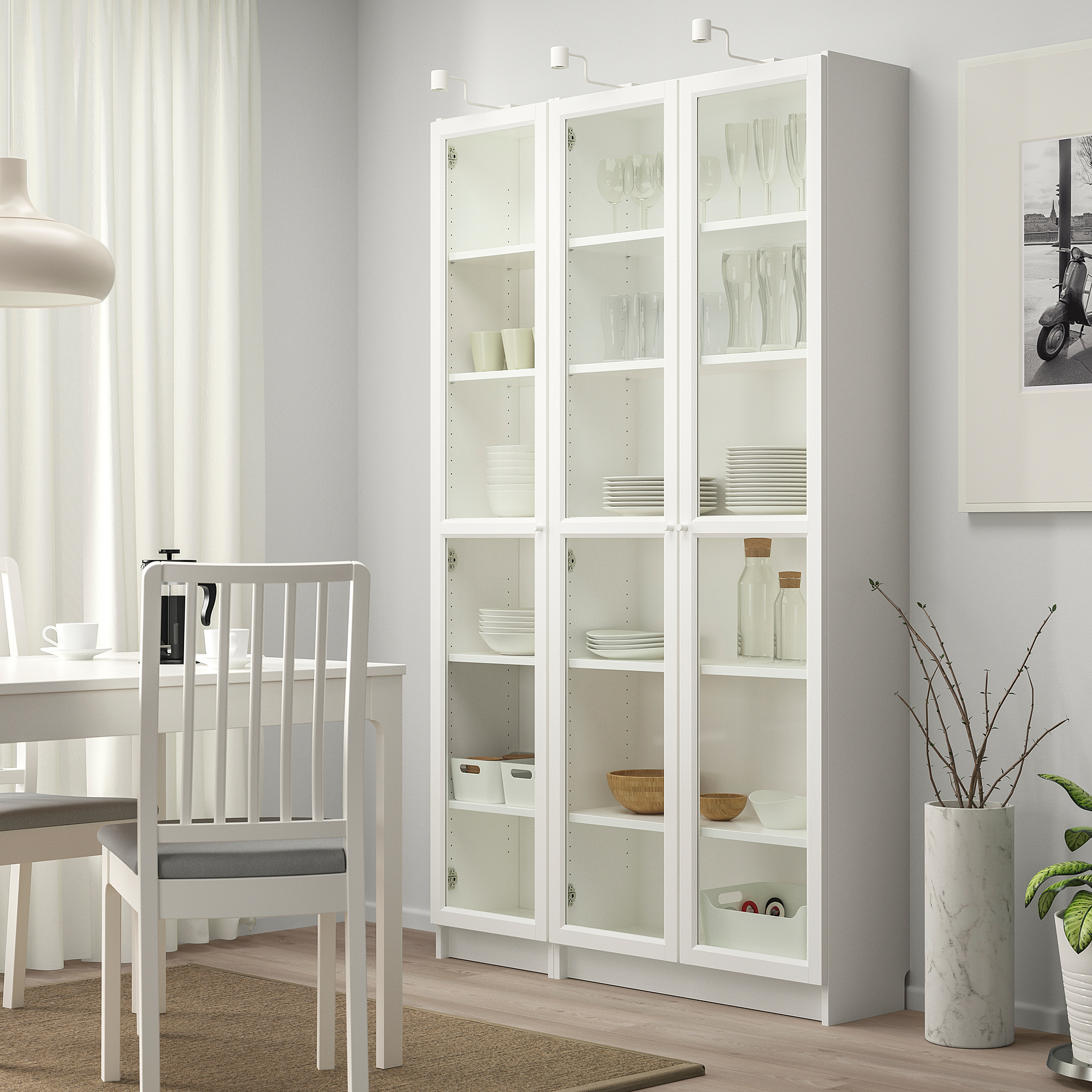 BILLY/OXBERG bookcase with glass-doors