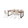 Oak veneer brown stained/chrome-plated gunnared beige (+18.000,-)