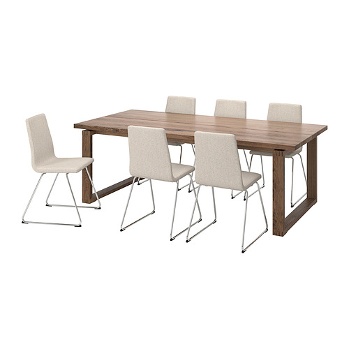 MÖRBYLÅNGA/LILLÅNÄS table and 6 chairs