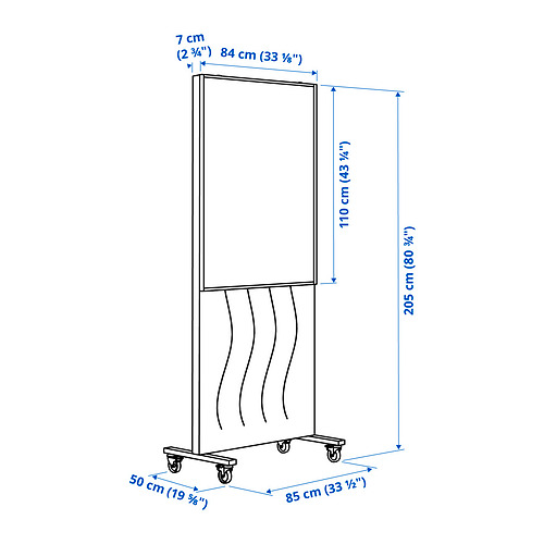 MITTZON frame w cstrs/acoustic sceen/whtbr