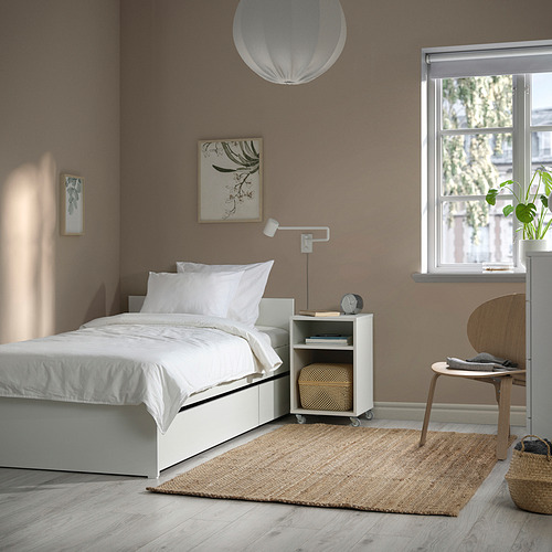 VIHALS, bed frame with 2 storage boxes