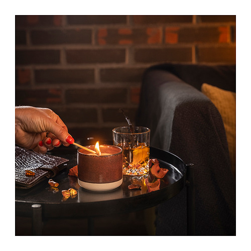 ROSENSLÅN, scented candle in ceramic jar