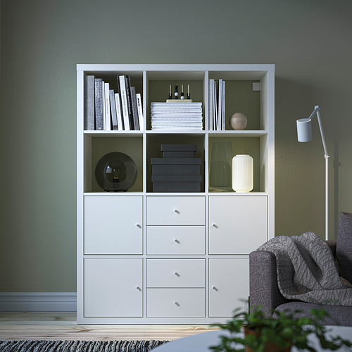 KALLAX, shelving unit with 6 inserts