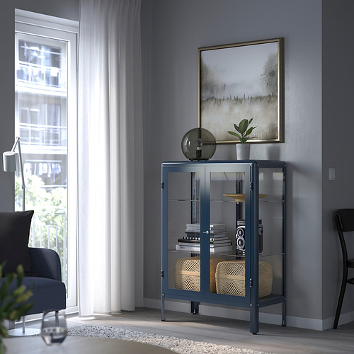 FABRIKÖR, glass-door cabinet