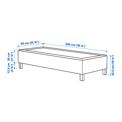 RENFJÄLLET pocket spring mattress base