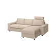 With wide armrests with headrest/hallarp beige (-8.000,-)