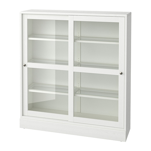 HAVSTA, glass-door cabinet with plinth