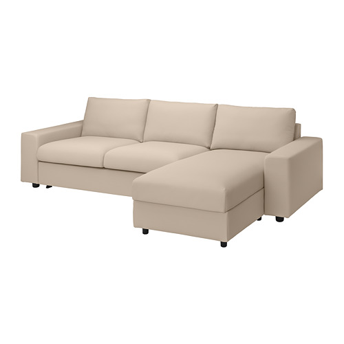 VIMLE, cover 3-seat sofa-bed w chaise lng