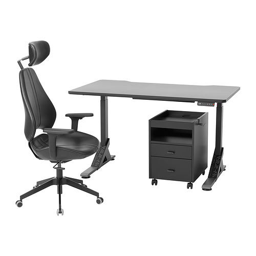 UPPSPEL/GRUPPSPEL, desk, chair and drawer unit