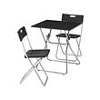GUNDE/GUNDE table and 2 folding chairs