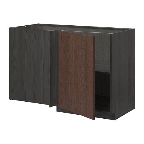 METOD, corner base cabinet with shelf