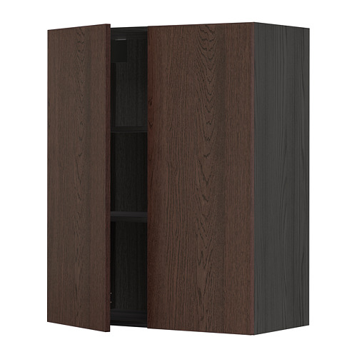 METOD, wall cabinet with shelves/2 doors