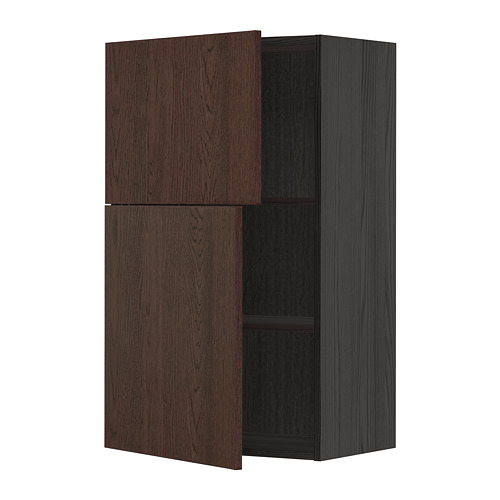METOD, wall cabinet with shelves/2 doors