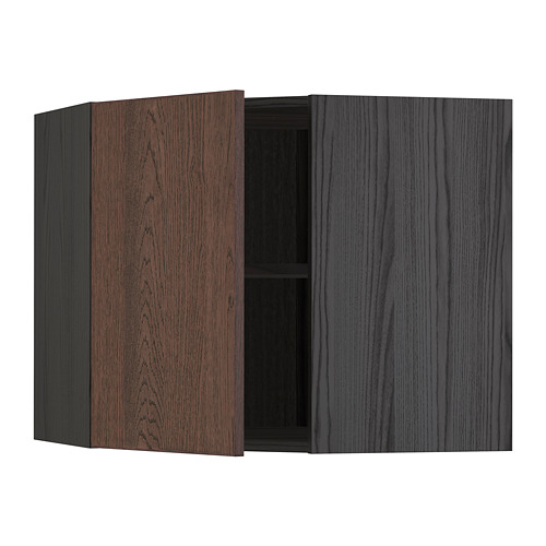 METOD corner wall cabinet with shelves